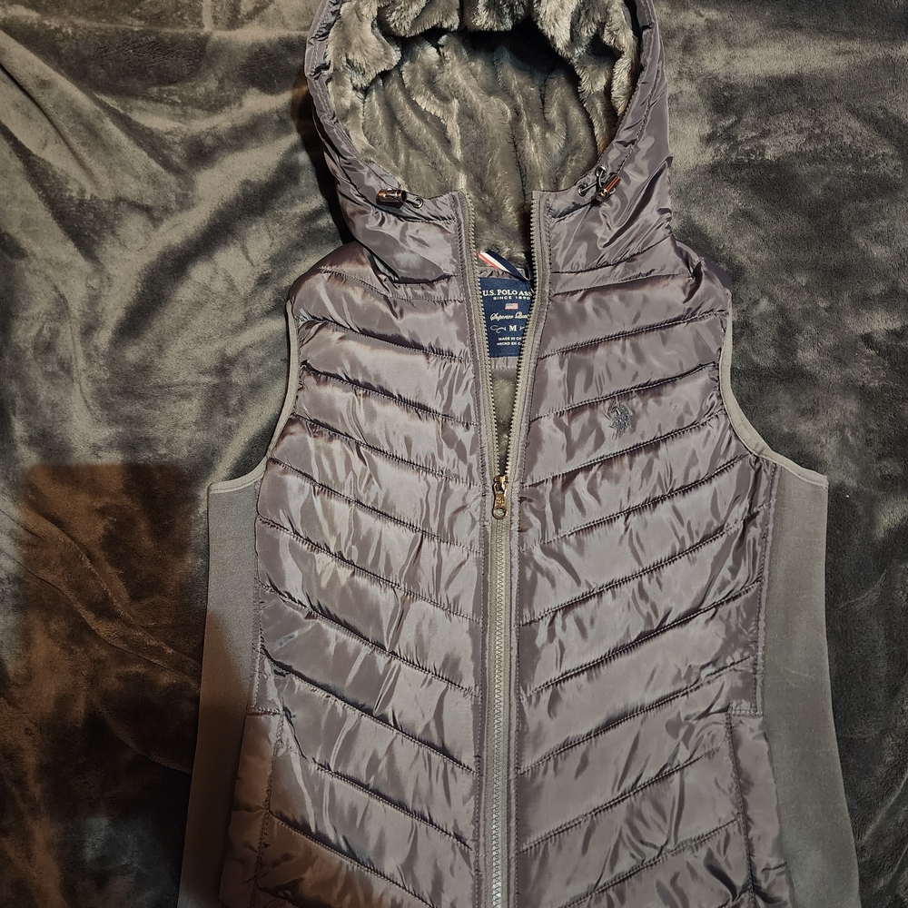 U.S. Polo Assn. Women's Charcoal Quilted Vest